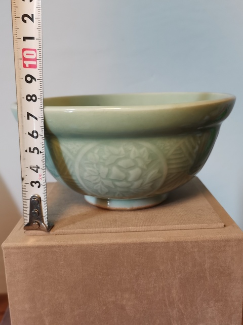 古玩陶瓷民國青釉暗刻花卉碗拍賣,當前價格0元