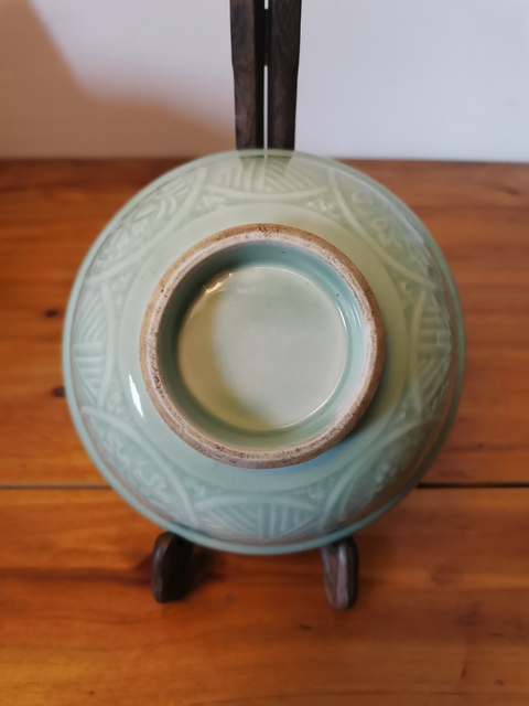 古玩陶瓷民國青釉暗刻花卉碗拍賣,當前價格0元