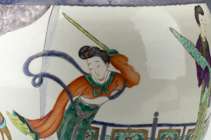 古玩陶瓷清光緒·粉彩仕女人物紋罐真品鑒賞圖