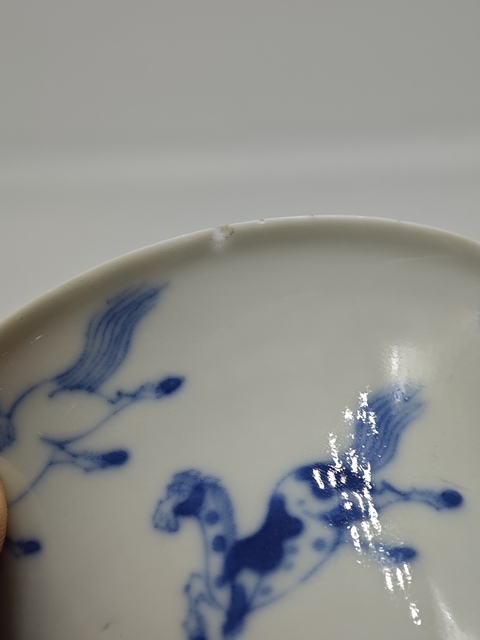 古玩陶瓷青花八駿圖紋蓋碗真品鑒賞圖