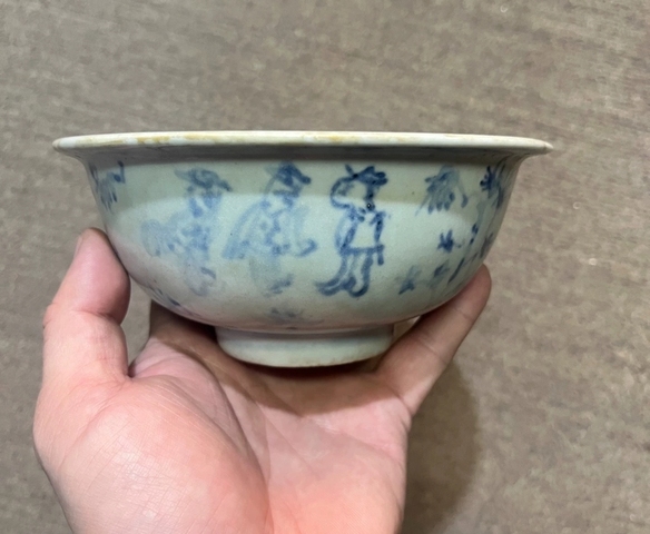 古玩陶瓷青花人物故事碗真品鑒賞圖