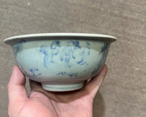 古玩陶瓷青花人物故事碗真品鑒賞圖
