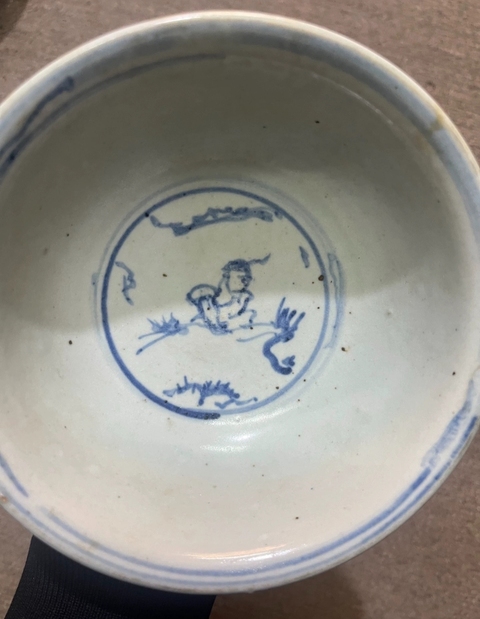 古玩陶瓷青花人物故事碗真品鑒賞圖