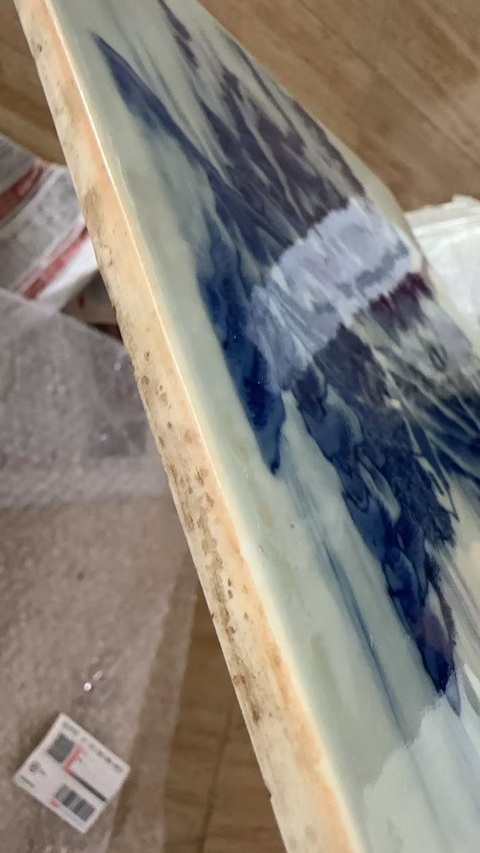 古玩陶瓷青花瓷板真品鑒賞圖