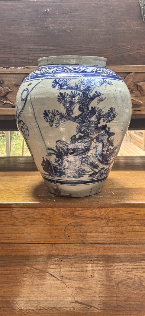 古玩陶瓷清代孫悟空三打***青花罐拍賣，當前價格8800元