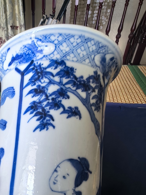 古玩陶瓷青花二喬圖箭筒真品鑒賞圖
