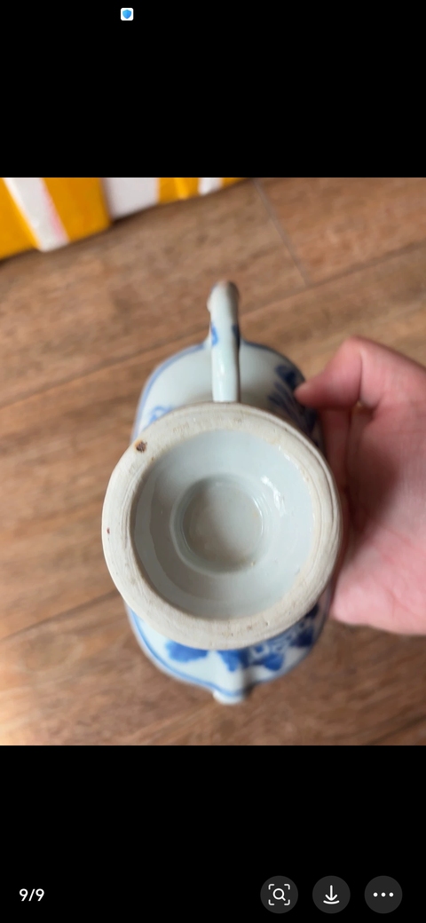 古玩陶瓷青花山水人物紋爵杯真品鑒賞圖