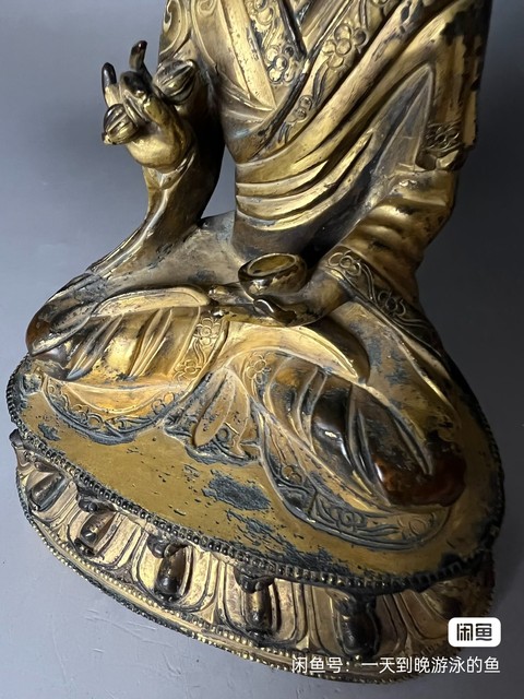 古玩銅器銅鎏金佛像真品鑒賞圖