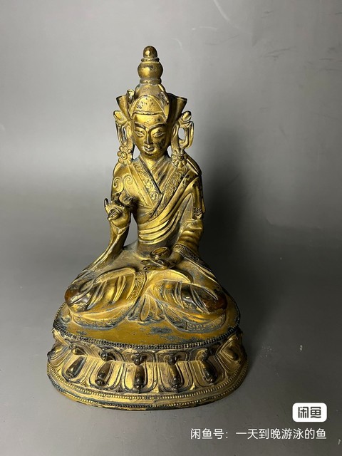 古玩銅器銅鎏金佛像真品鑒賞圖