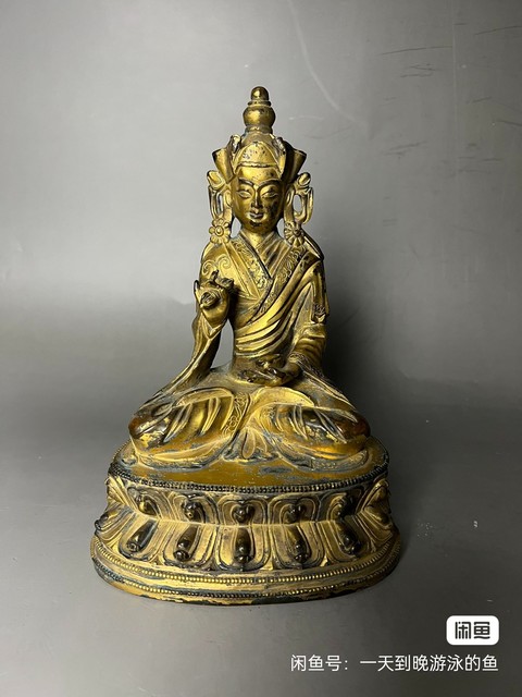 古玩銅器銅鎏金佛像真品鑒賞圖