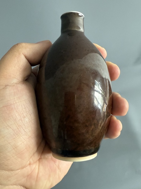 古玩陶瓷清光緒 紫金釉尊真品鑒賞圖