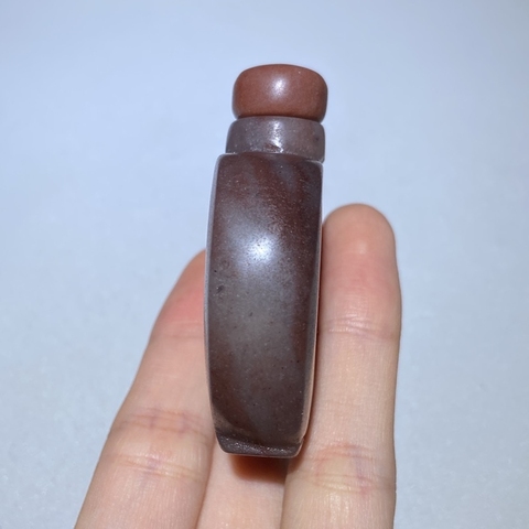 古玩玉器金絲玉雕“素紋鼻煙壺”真品鑒賞圖