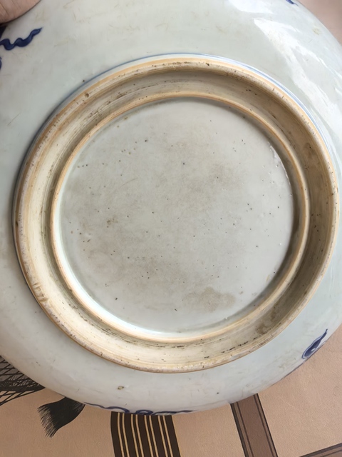 古玩陶瓷清康熙青花花卉紋雙底大盤拍賣,當(dāng)前價(jià)格9999元