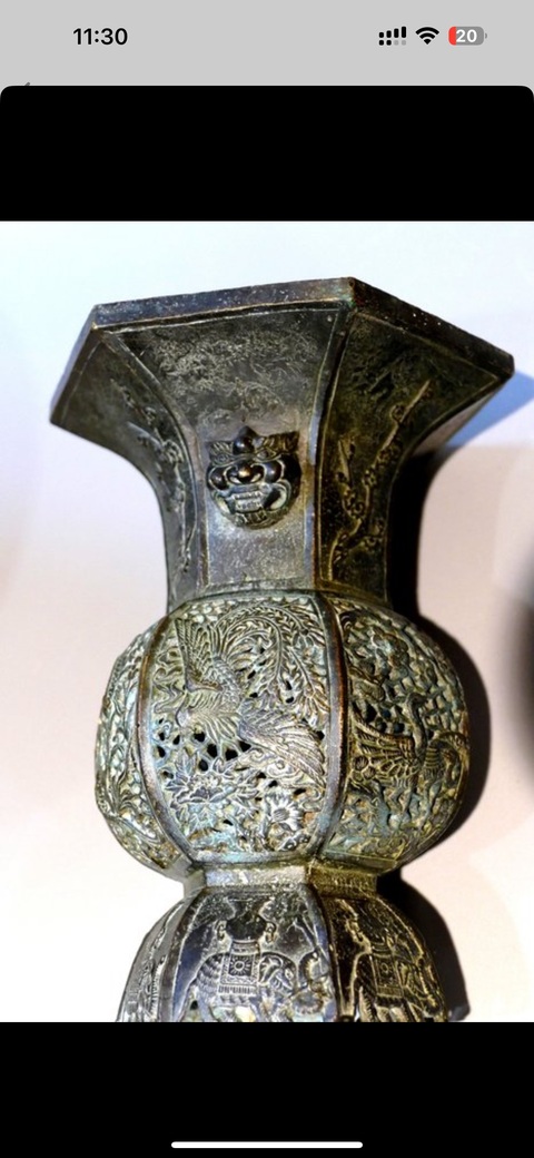 古玩銅器銅瓶真品鑒賞圖