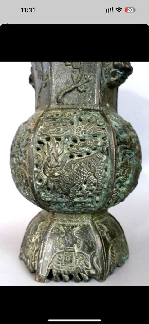 古玩銅器銅瓶真品鑒賞圖