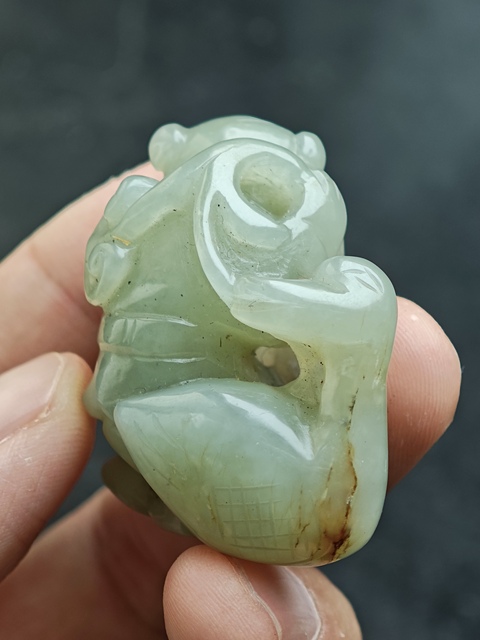 古玩玉器和田玉雕“羲之愛鵝”把件真品鑒賞圖