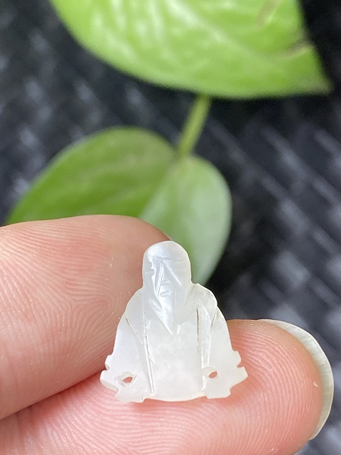 古玩玉器(放漏,不比價格比質(zhì)量!)超白清代和田玉雕“壽星帽花”拍賣,當(dāng)前價格300元