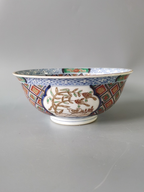 古玩陶瓷民國青花彩繪碗真品鑒賞圖