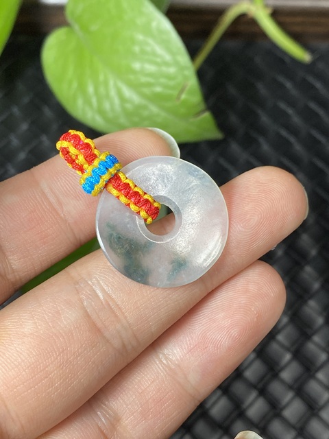 古玩玉器（虧本放漏）清代冰種天然翡翠“平安扣”拍賣，當前價格1200元
