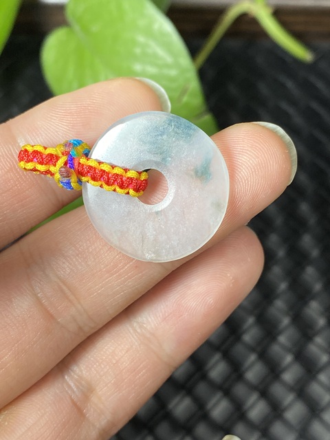 古玩玉器（虧本放漏）清代冰種天然翡翠“平安扣”拍賣，當前價格1200元