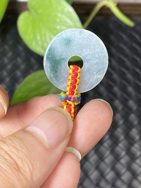 古玩玉器（虧本放漏）清代冰種天然翡翠“平安扣”拍賣，當前價格1200元