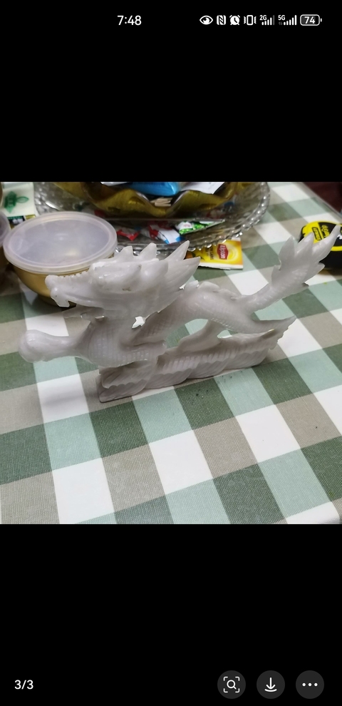 古玩玉器料器雕“龍形”擺件真品鑒賞圖
