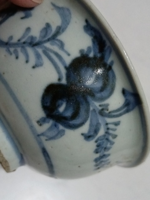 古玩陶瓷青花三多紋碗真品鑒賞圖