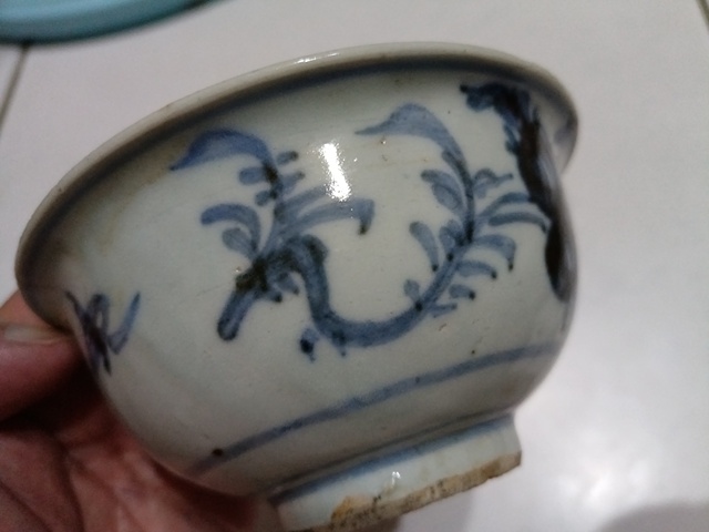 古玩陶瓷青花三多紋碗真品鑒賞圖