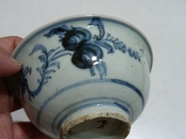 古玩陶瓷青花三多紋碗真品鑒賞圖