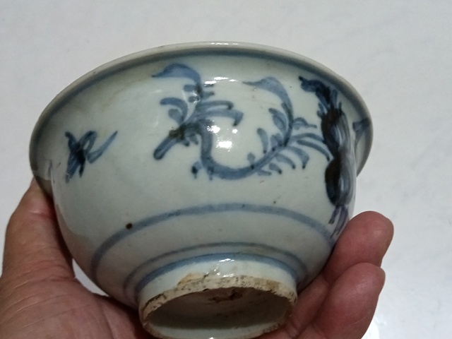 古玩陶瓷青花三多紋碗真品鑒賞圖