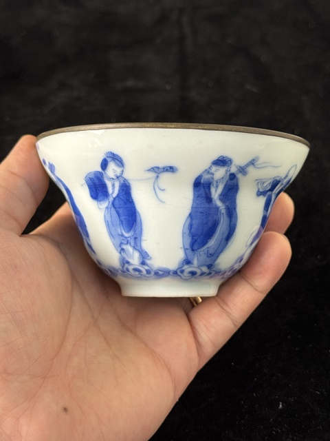 古玩陶瓷青花蓋碗真品鑒賞圖