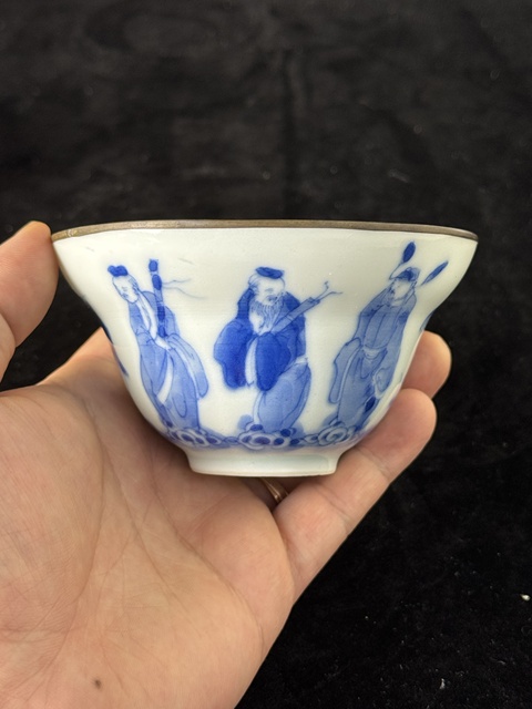 古玩陶瓷青花蓋碗真品鑒賞圖