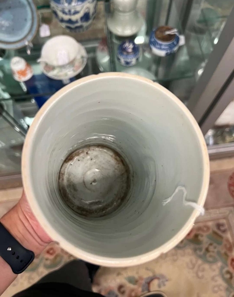 古玩陶瓷青花筆筒真品鑒賞圖