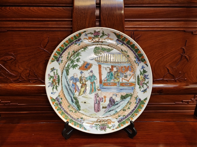 古玩陶瓷清咸豐?廣彩人物故事紋盤（精品）拍賣，當前價格1688元