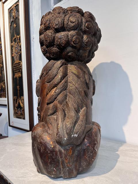 古玩雜項木雕獅子真品鑒賞圖