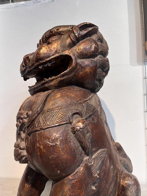 古玩雜項木雕獅子真品鑒賞圖