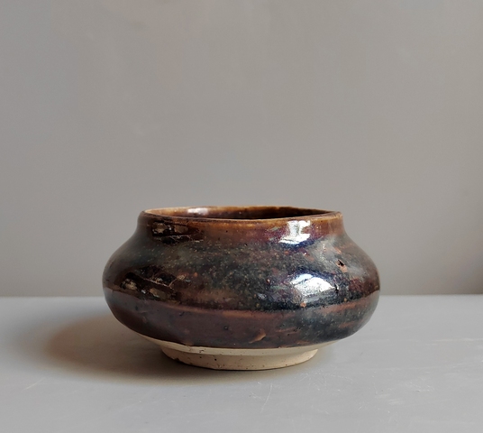 古玩陶瓷醬黑釉水盂真品鑒賞圖