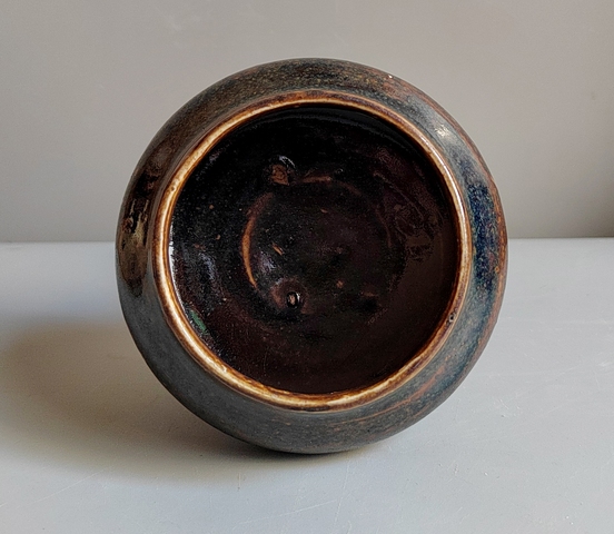 古玩陶瓷醬黑釉水盂真品鑒賞圖