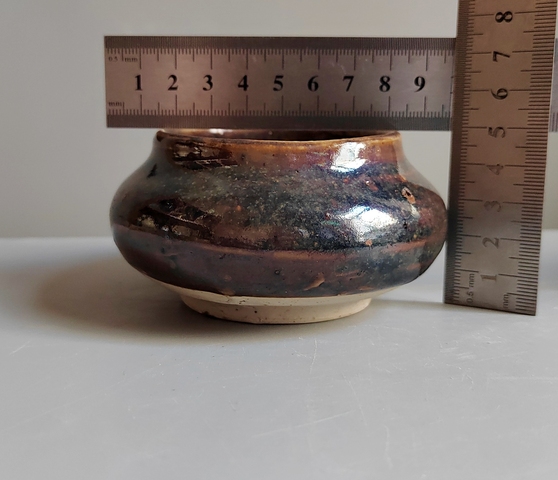 古玩陶瓷醬黑釉水盂真品鑒賞圖