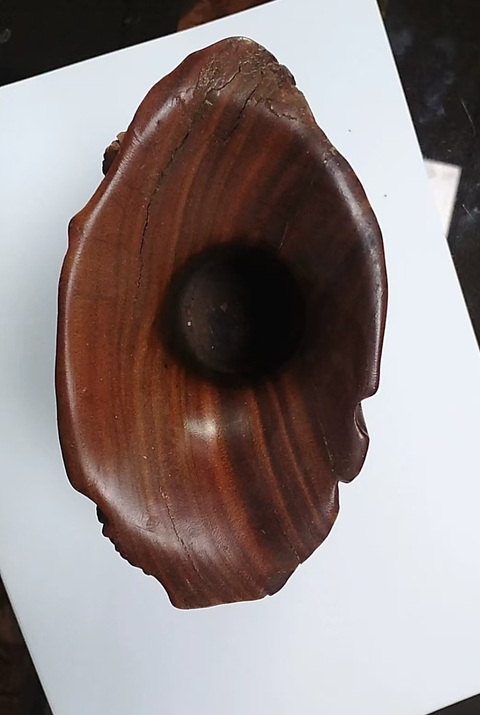 古玩雜項花梨木雕刻制作花鳥筆筒真品鑒賞圖