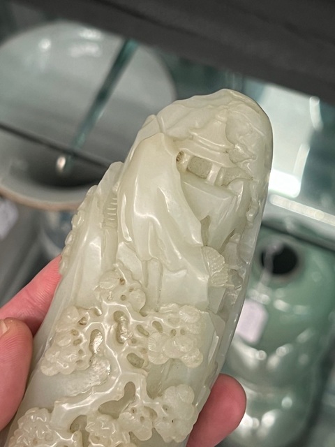 古玩玉器高山訪友玉山子真品鑒賞圖