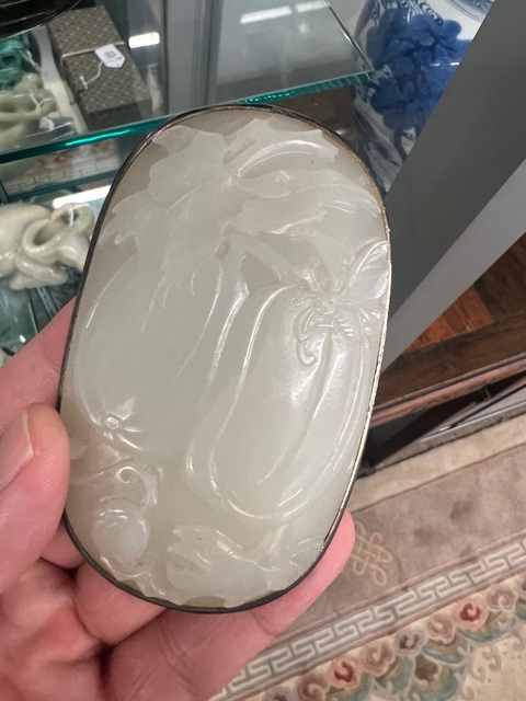 古玩玉器白玉瓜瓞連綿瓦子真品鑒賞圖