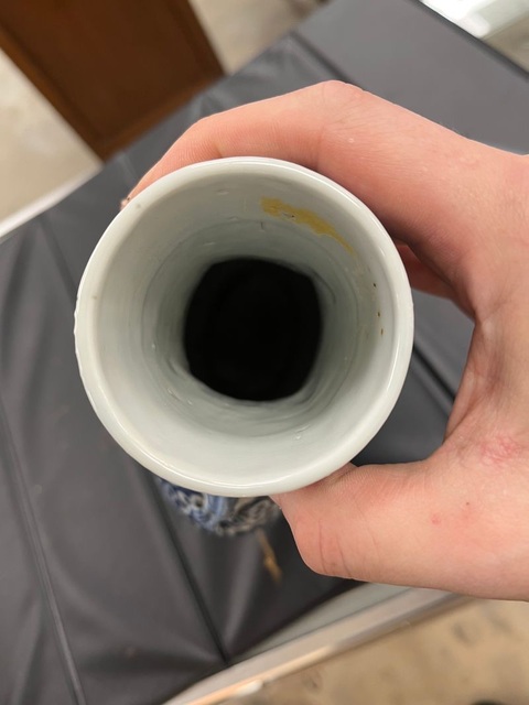 古玩陶瓷光緒仕女青花抱月瓶真品鑒賞圖