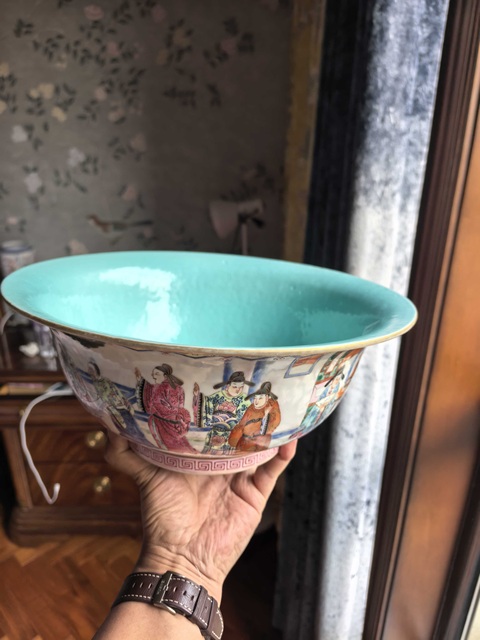 古玩陶瓷粉彩人物故事大碗真品鑒賞圖
