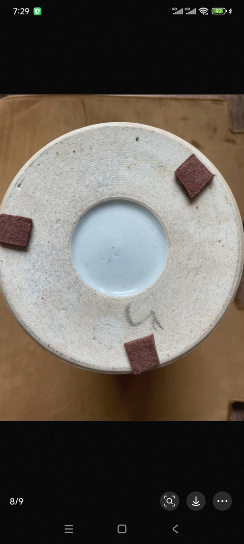古玩陶瓷粉彩九桃紋帽筒真品鑒賞圖