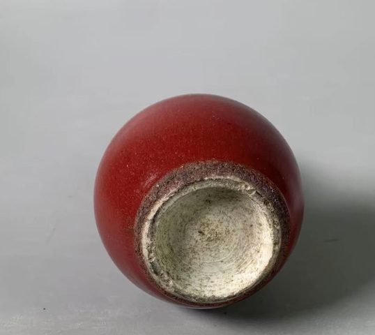 古玩陶瓷紅釉窯變葫蘆瓶真品鑒賞圖