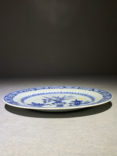 古玩陶瓷青花博古花卉紋盤真品鑒賞圖