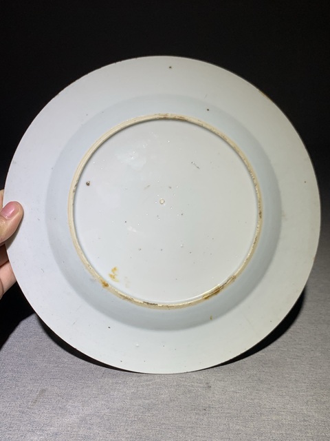 古玩陶瓷青花博古花卉紋盤真品鑒賞圖