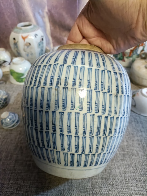 古玩陶瓷青花壽字紋罐，平臺不允許估價真品鑒賞圖