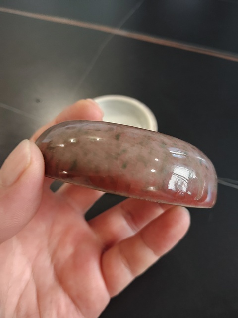 古玩陶瓷豇豆紅釉印盒真品鑒賞圖